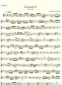 Bach Concerto For Keyboard No5 Fminor Bwv1056 Vln1 Sheet Music Songbook