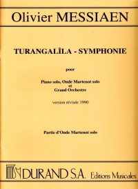 Messiaen Turangalila-symphonie Ondes Martenot Part Sheet Music Songbook