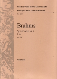 Brahms Symphony No 2 Op73 D Maj Cello Part Sheet Music Songbook