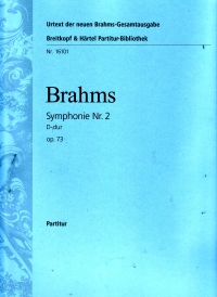 Brahms Symphony No 2 Op73 Dmaj Full Score Sheet Music Songbook