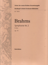 Brahms Symphony No 2 Dmaj Op73 Double Bass Part Sheet Music Songbook