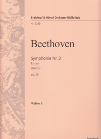 Beethoven Symphony No3 Eb Major Op55 Violin 2 Sheet Music Songbook