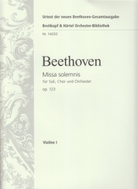 Beethoven Missa Solemnis D Op123 Violin 1 Part Sheet Music Songbook