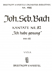 Bach Cantata No82 Ich Habe Genung Viola Part Sheet Music Songbook