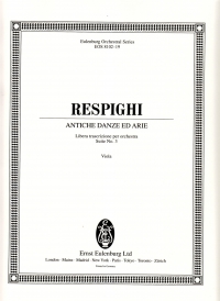 Respighi Antiche Danze Ed Arie No3 Viola Part Sheet Music Songbook