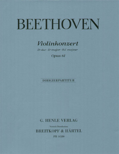 Beethoven Violin Concerto D Op61 Score Sheet Music Songbook