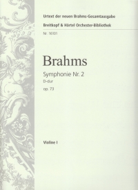 Brahms Symphony No 2 D Major Op73 Violin Part Sheet Music Songbook