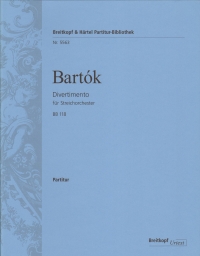 Bartok Divertimento String Orchestra Bb118 Score Sheet Music Songbook