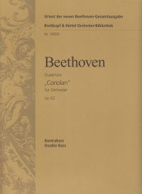 Beethoven Coriolan Overture Op62 Double Bass Part Sheet Music Songbook