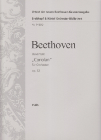 Beethoven Coriolan Overture Op62 Viola Part Sheet Music Songbook