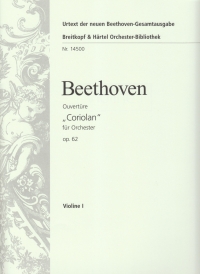 Beethoven Coriolan Overture Op62 Violin 1 Part Sheet Music Songbook