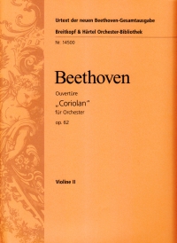 Beethoven Coriolan Overture Op62 Violin 2 Part Sheet Music Songbook