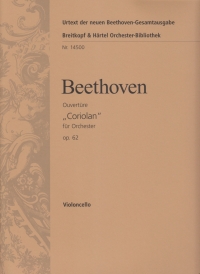 Beethoven Coriolan Overture Op62 Cello Part Sheet Music Songbook
