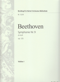 Beethoven Symphony No 9 D Min Op125 Violin 1 Part Sheet Music Songbook