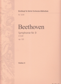 Beethoven Symphony No 9 D Min Op125 Violin 2 Part Sheet Music Songbook