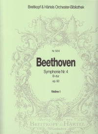 Beethoven Symphony No 4 Bb Maj Op60 Violin 1 Part Sheet Music Songbook