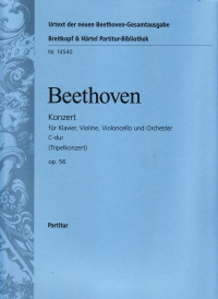 Beethoven Triple Concerto C Op56 Score Sheet Music Songbook