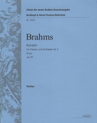 Brahms Piano Concerto No 2 Bb Op83 Full Score Sheet Music Songbook