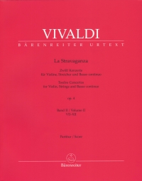 Vivaldi La Stravaganza Op4 Vol Ii Full Score Sheet Music Songbook