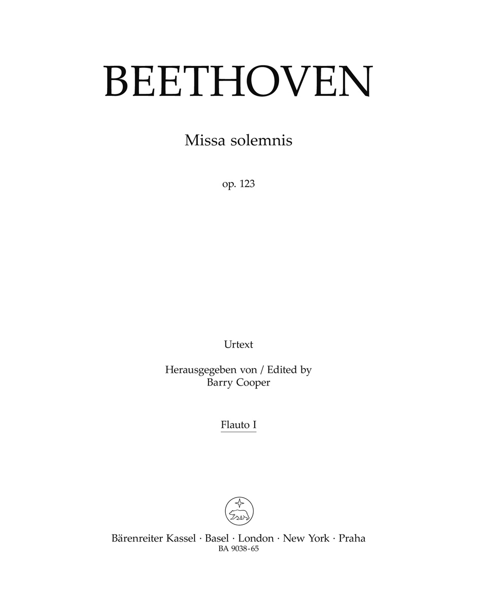 Beethoven Missa Solemnis Op.123 Wind Set Sheet Music Songbook