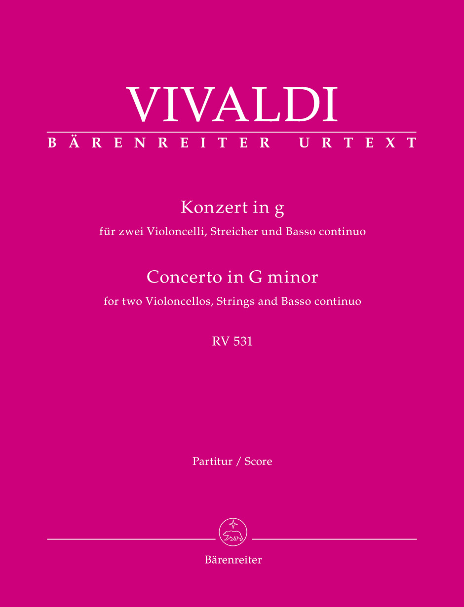 Vivaldi Concerto In G Minor Rv 531 Full Score Sheet Music Songbook