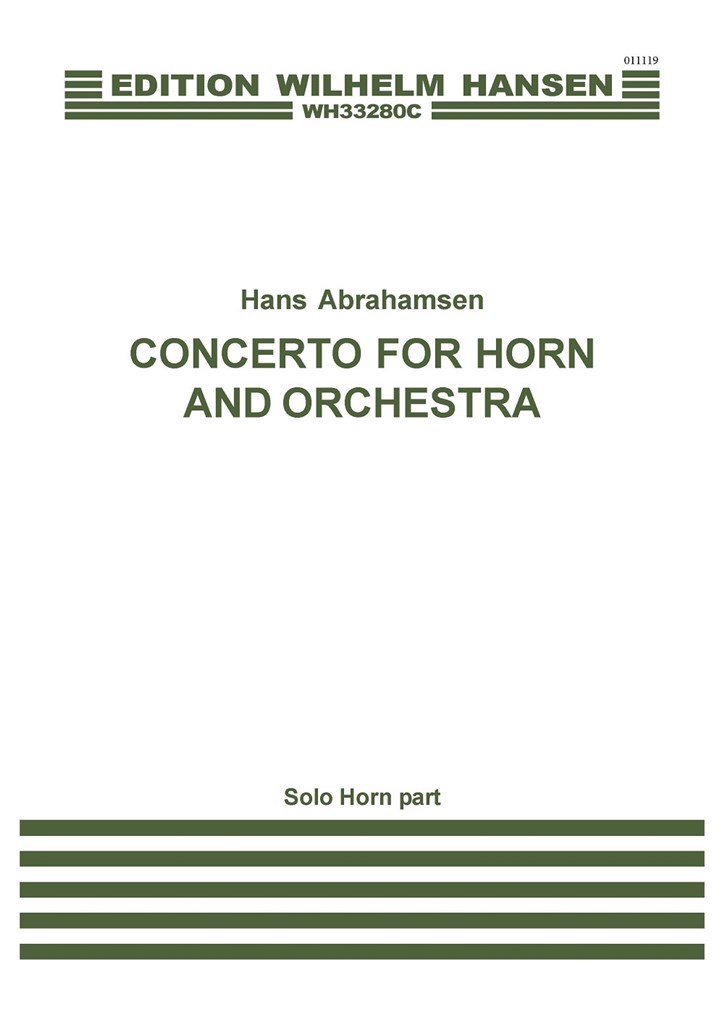 Abrahamsen Concerto For Horn & Orchestra Horn Part Sheet Music Songbook