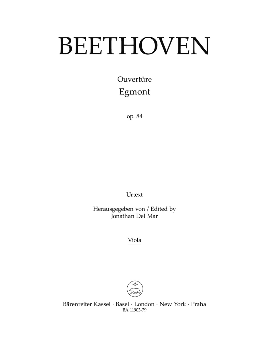 Beethoven Egmont Overture Op84 Orchestra Viola Sheet Music Songbook