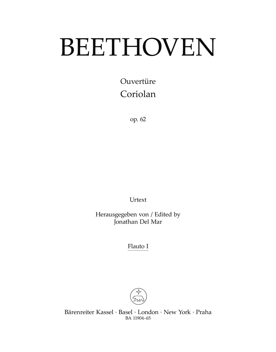 Beethoven Coriolan Overture Op62 Orchestra Winds Sheet Music Songbook