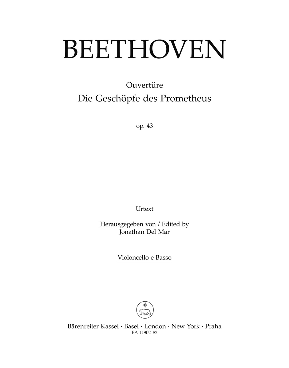 Beethoven Prometheus Overture Op43 Orchestra Vcl/b Sheet Music Songbook