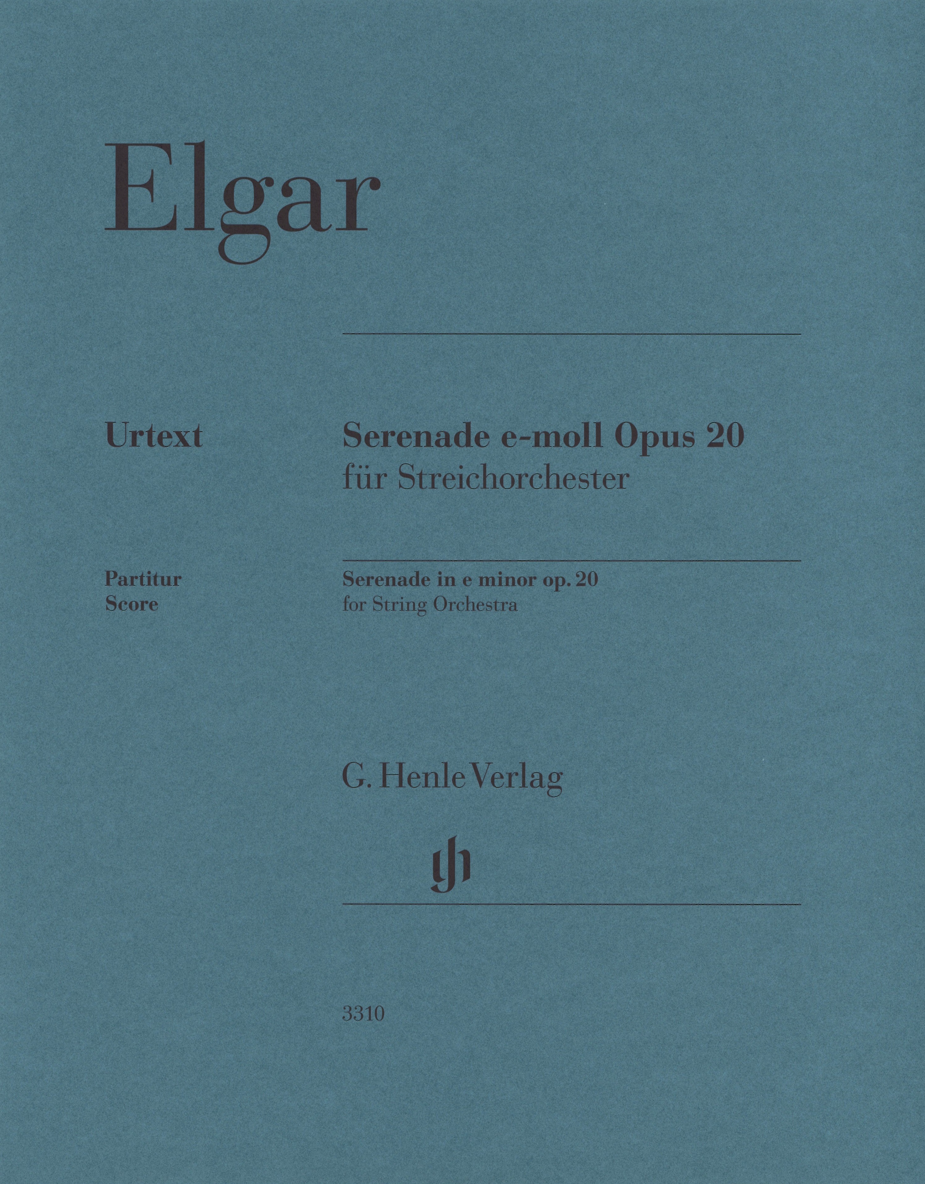 Elgar Serenade In E Minor Op20 String Orch Score Sheet Music Songbook