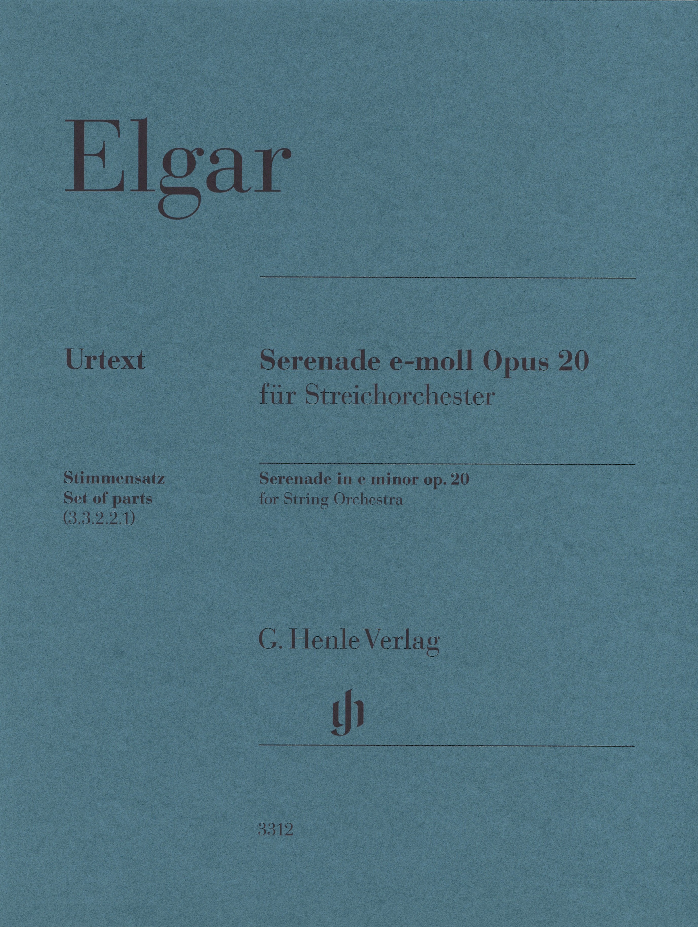 Elgar Serenade In E Minor Op20 String Orch Parts Sheet Music Songbook