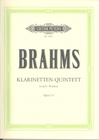Brahms Clarinet Quintet Op115 Bmin Cl/2vln/vla/vc Sheet Music Songbook