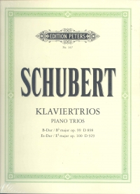 Schubert Piano Trios Bb Op 99;eb Op 100 Sheet Music Songbook
