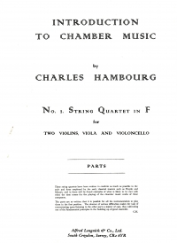 Hambourg String Quartet No 2 F Major Set Of Parts Sheet Music Songbook
