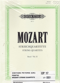 Mozart String Quartets Vol 2 Sheet Music Songbook