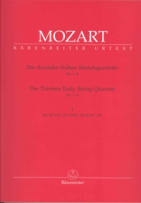 Mozart String Quartets (13 Early) Bk 1 (k80/155-7) Sheet Music Songbook