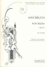 Bruch 8 Pieces No 5 Fmin Op83 (cl/vln,vla,pno) Sheet Music Songbook