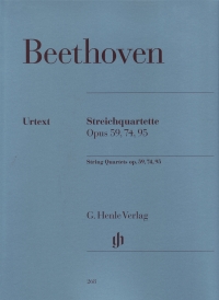 Beethoven String Quartets Opp59, 74 & 95 Sheet Music Songbook
