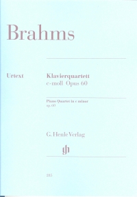Brahms Piano Quartet Op60 Cminor (pno/vln/vla/vc) Sheet Music Songbook