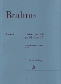 Brahms Piano Quartet Op25 Gmin Pno/vln/vla/vc Sheet Music Songbook