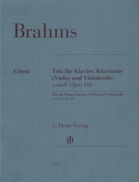 Brahms Clarinet Trio Op114 Amin (clar/vc/pno) Sheet Music Songbook