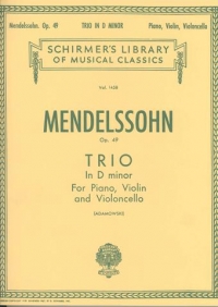 Mendelssohn Piano Trio Op 49 D Minor (pno/vln/vc) Sheet Music Songbook