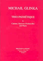 Glinka Trio Pathetique D Minor (clar/bsn/pno) Sheet Music Songbook