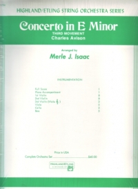 Concerto In E Minor (string Orch) Avision Sheet Music Songbook