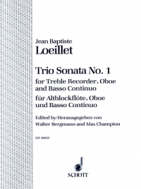 Loeillet Trio Sonata No 1 Op1 (rec/fl /ob/pft) Sheet Music Songbook