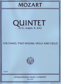 Mozart Quintet K452 Eb (pno/2 Vlns/vla/cello) Sheet Music Songbook
