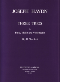 Haydn Trios (3) Op 11 Fl/vln/vc Sheet Music Songbook