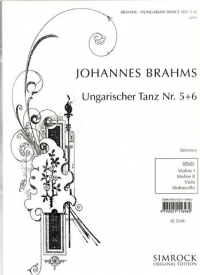 Brahms Hungarian Dances Nos 5 & 6 (string Quartet) Sheet Music Songbook