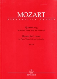 Mozart Piano Quartet In Gminor K478 Parts Sheet Music Songbook