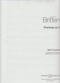 Britten Phantasy Quartet Oboe & Strings Sheet Music Songbook